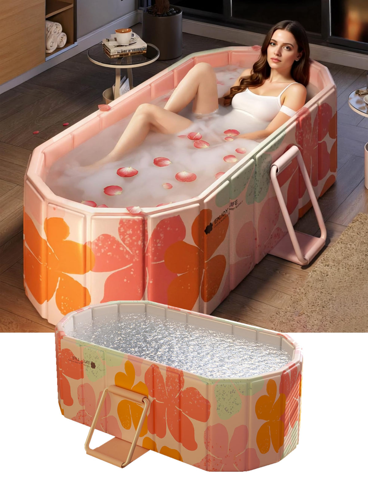 LoMoTive foldable bathtub setup for quick, comfortable soaking at home