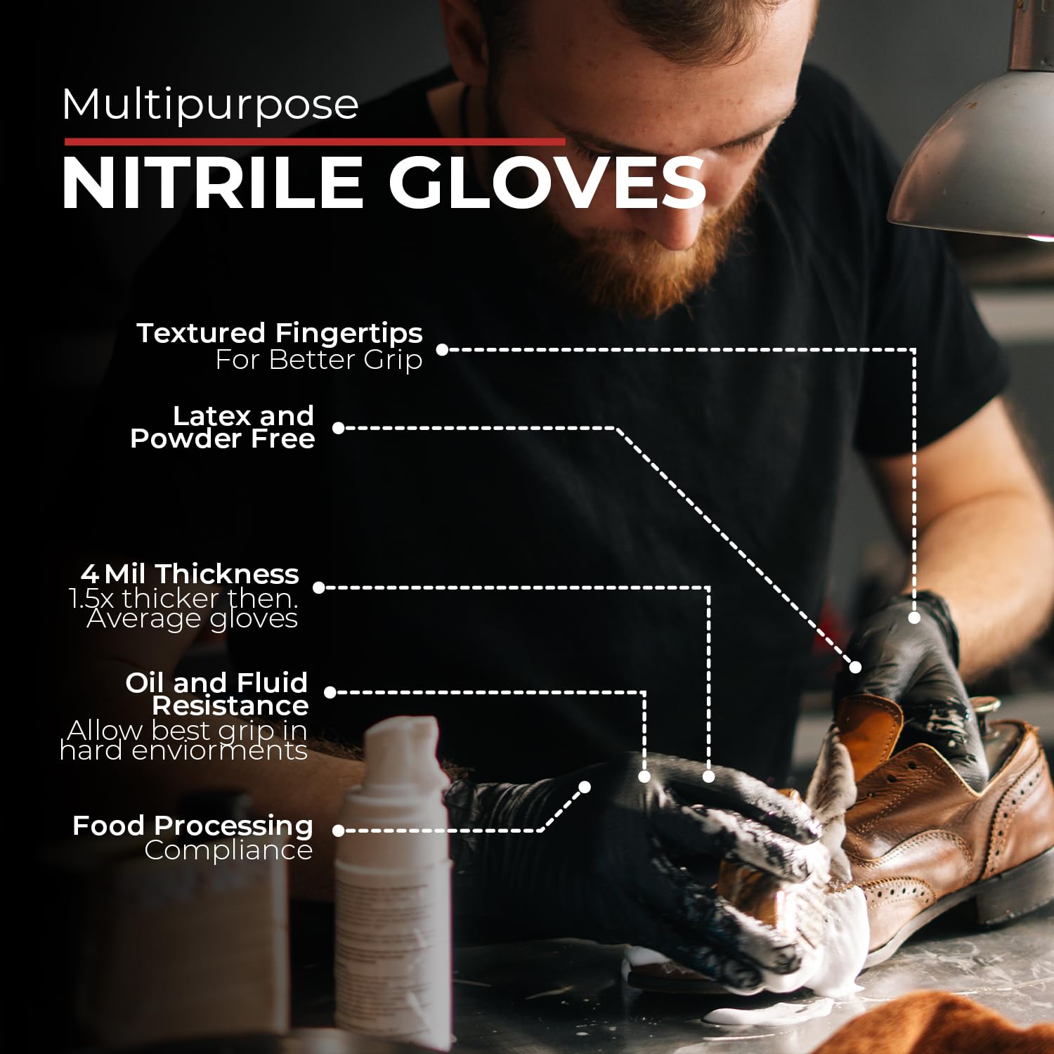 London Labs food-safe nitrile gloves suitable for kitchen prep.