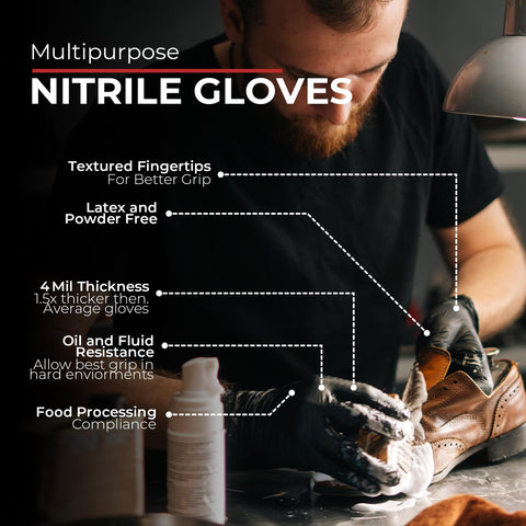 London Labs food-safe nitrile gloves suitable for kitchen prep.