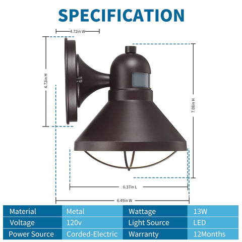 1100 lumen LED output from LONEDRUID outdoor light for clear night lighting.