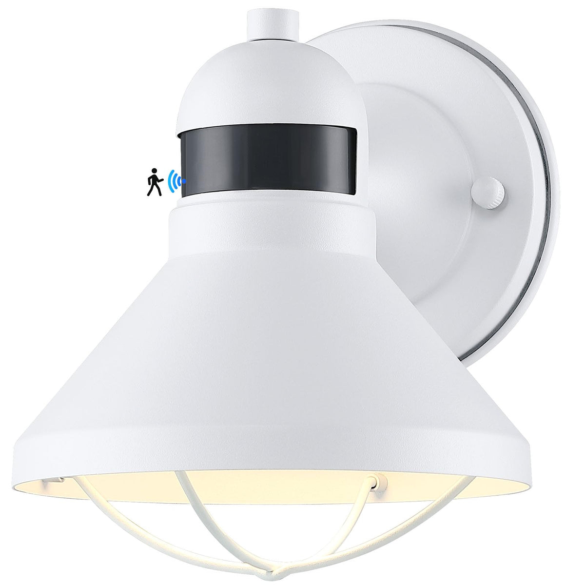 LONEDRUID Dusk-to-Dawn motion-sensor barn light illuminating a doorway automatically