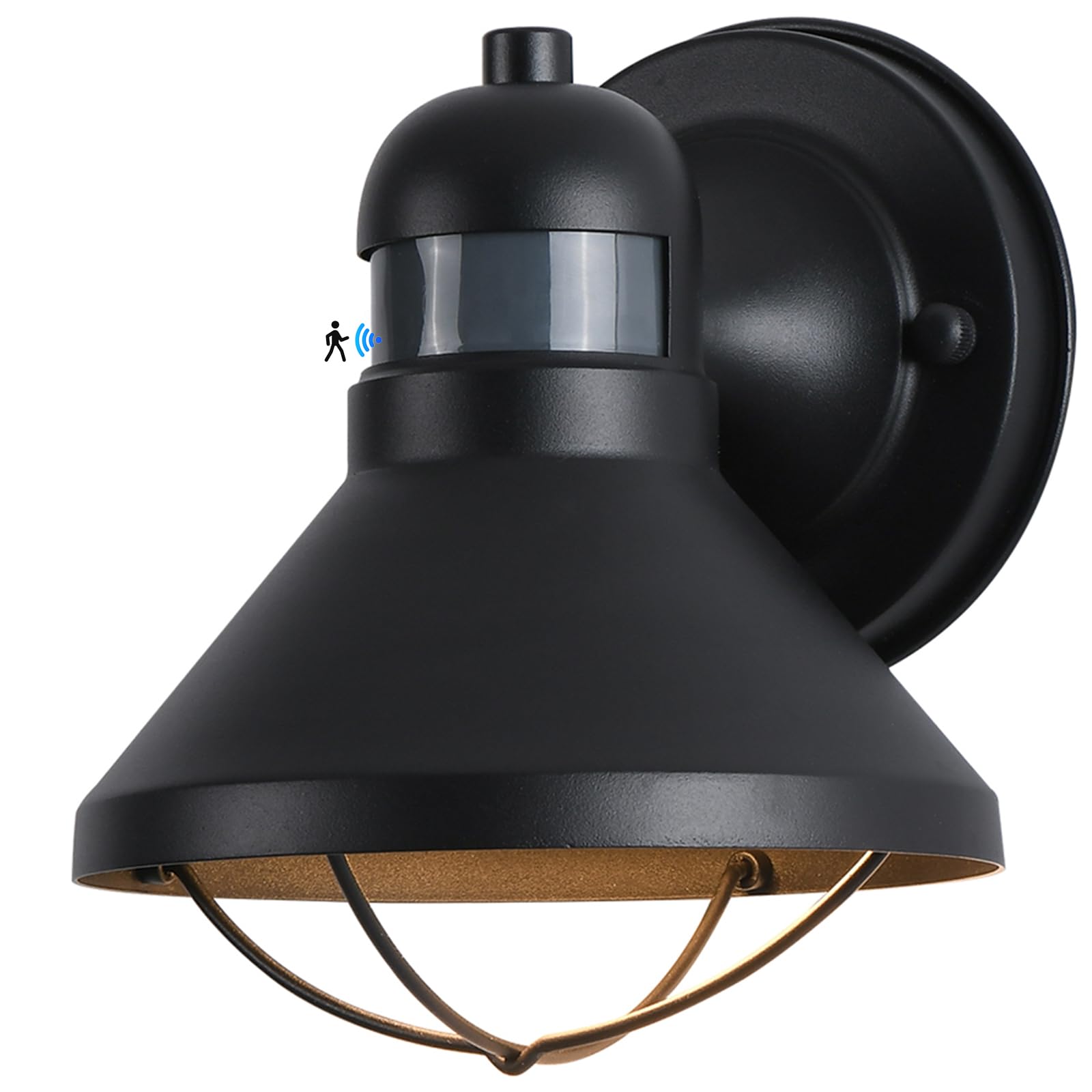 LONEDRUID motion sensor outdoor porch light illuminates entryways at dusk.