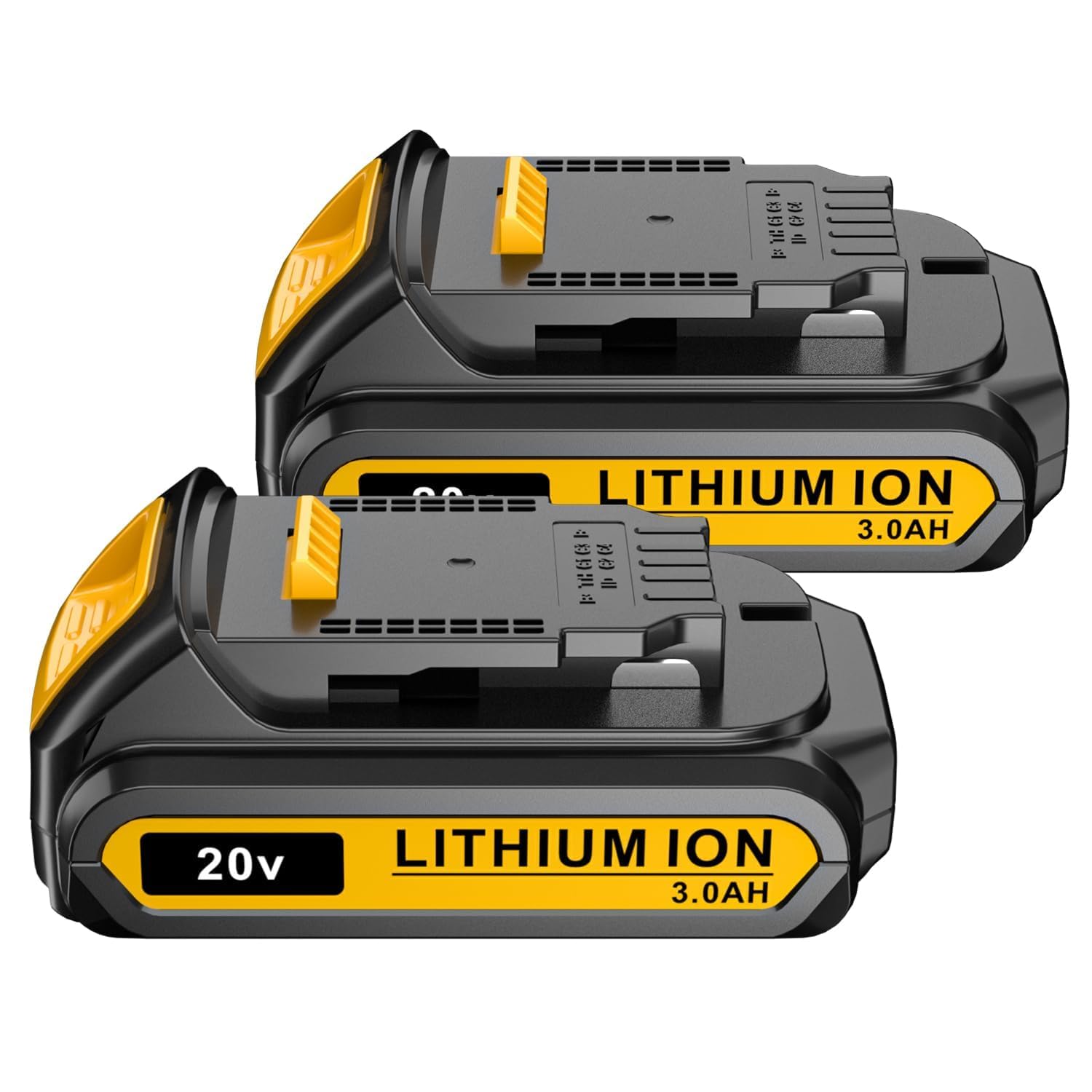 LONG FIT replacement Dewalt 20V battery pack 3.0Ah, front view highlighting extended run time.