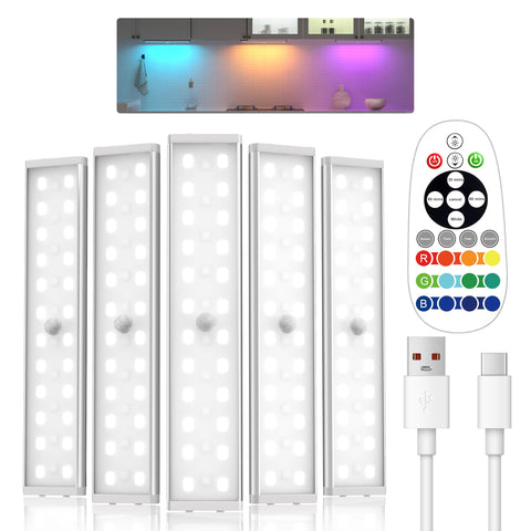 Long-Stars under-cabinet lighting shown with remote control for flexible kitchen lighting.