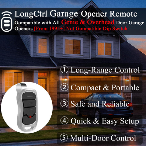 LongCtrl Genie replacement remote battery life for long use