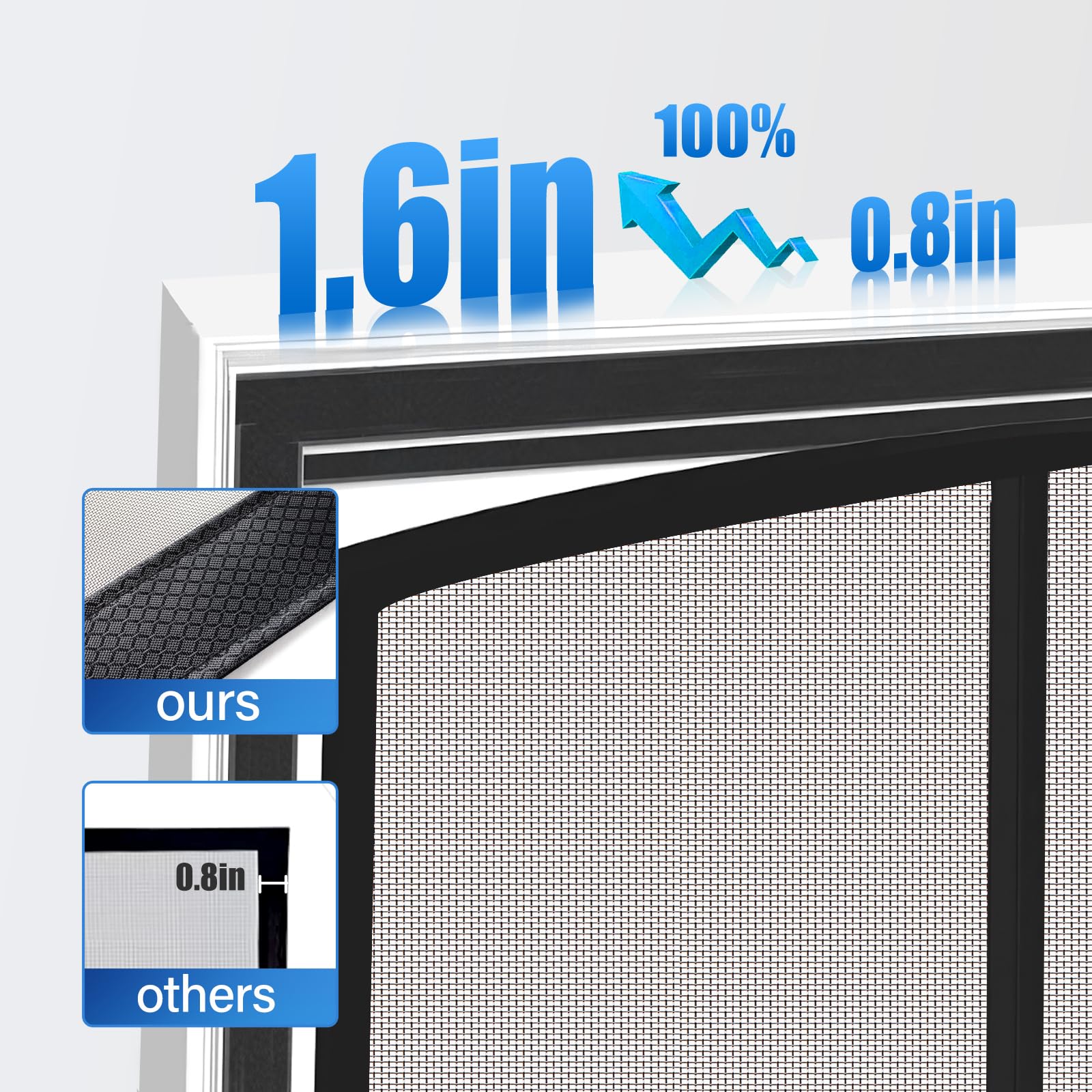 LONGEAS French-door-compatible screen door blends with door frame and keeps openings airy.