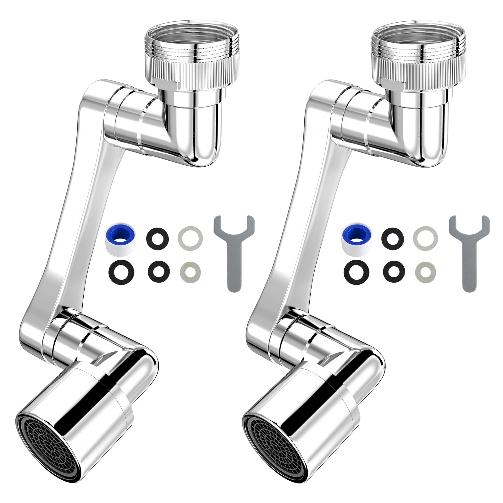 Longing Home 1080° rotating faucet extender enables full-range reach for rinsing dishes.