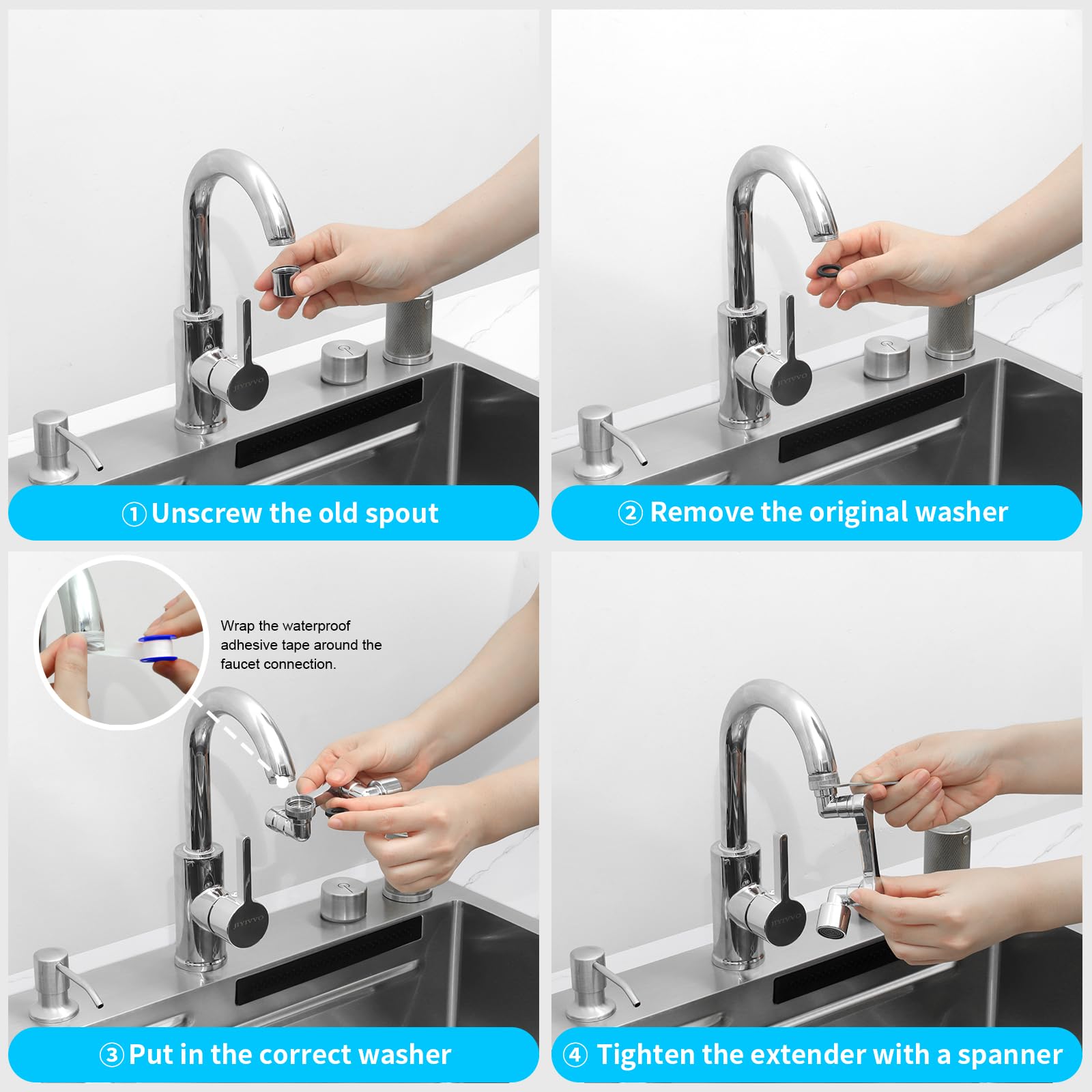 Longing Home thread-size compatibility fits most sinks for easy attachment.