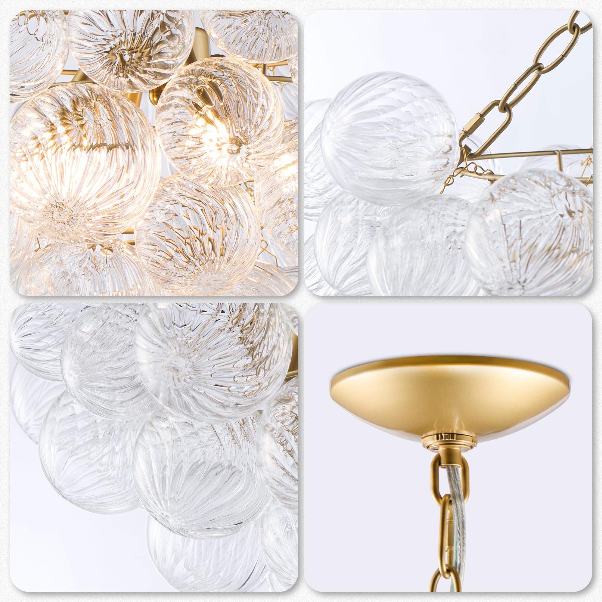 Longree bubble glass cluster creates a modern minimalist focal point