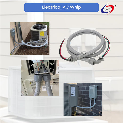 Long Term AC whip assembly UV resistant conduit withstands outdoor conditions