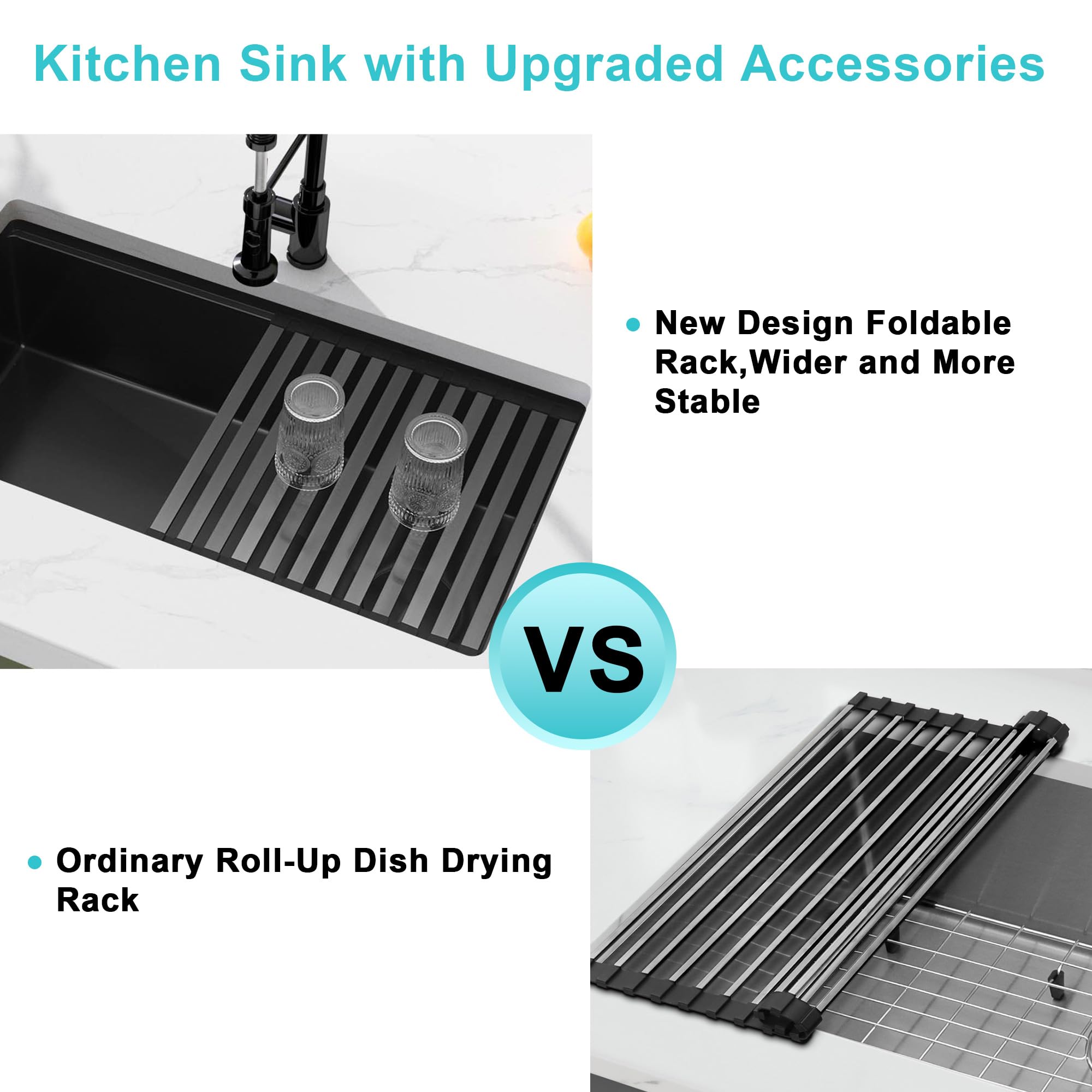 Lonsince 30x18x10 sink fits standard countertops with ample workspace