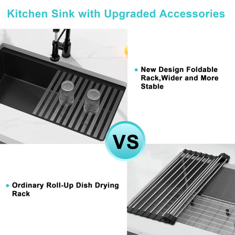 Lonsince 30x18x10 sink fits standard countertops with ample workspace