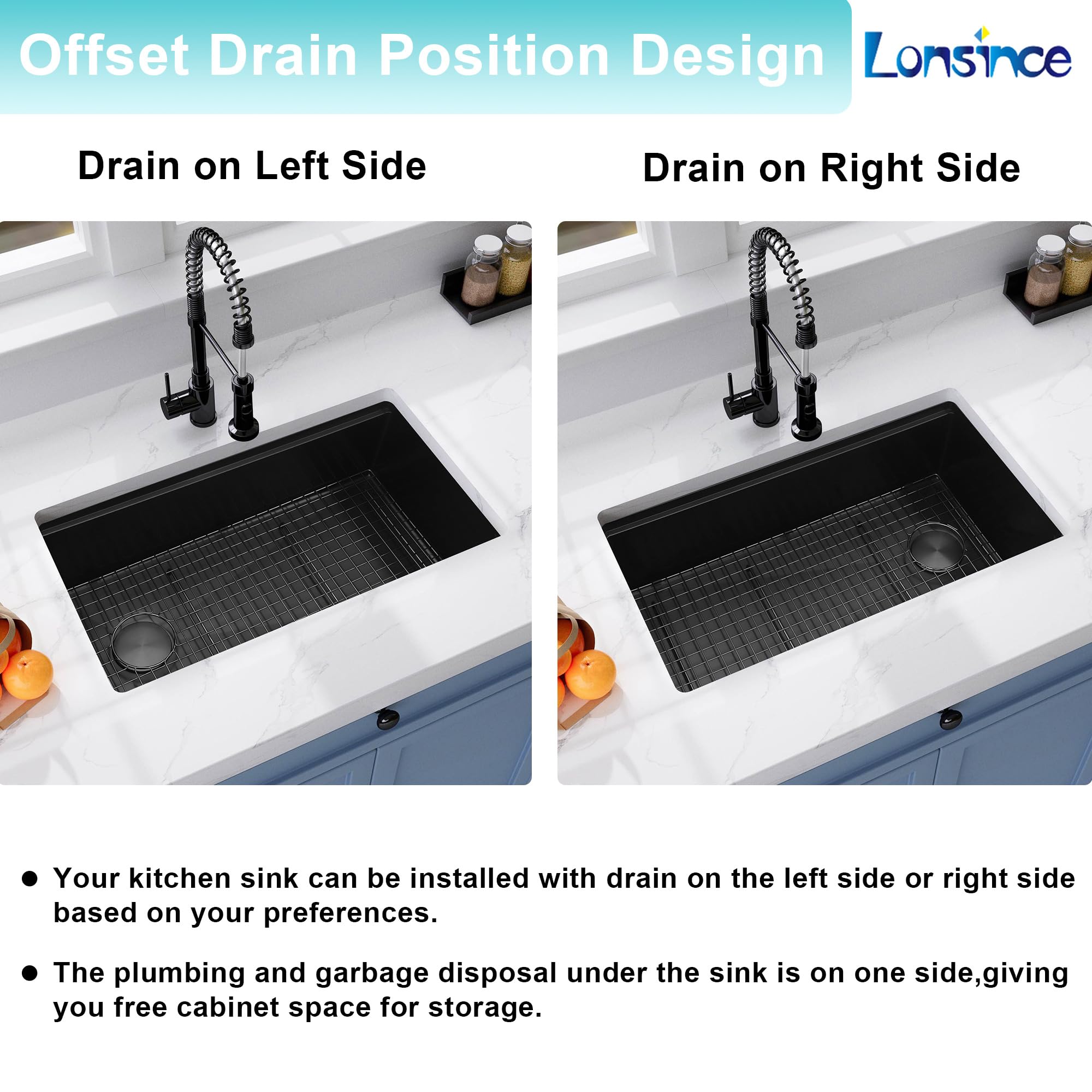 Lonsince workstation sink with cutting board for on-site food prep