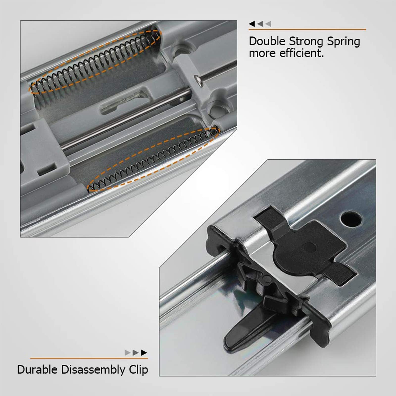 LONTAN anti-drop drawer slides prevent detachment during use