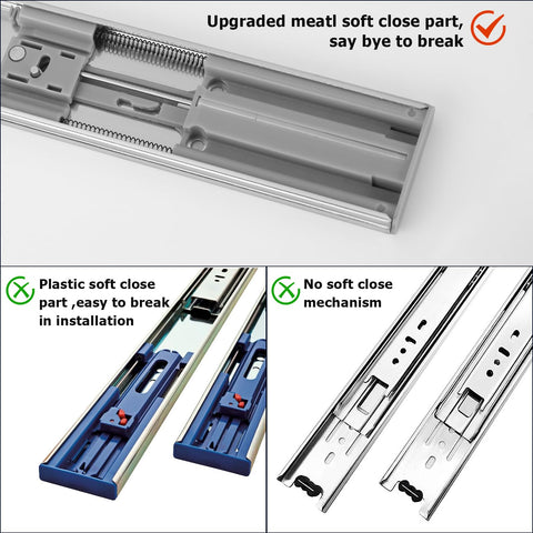 LONTAN anti-drop safety mechanism keeps drawers secure during use.