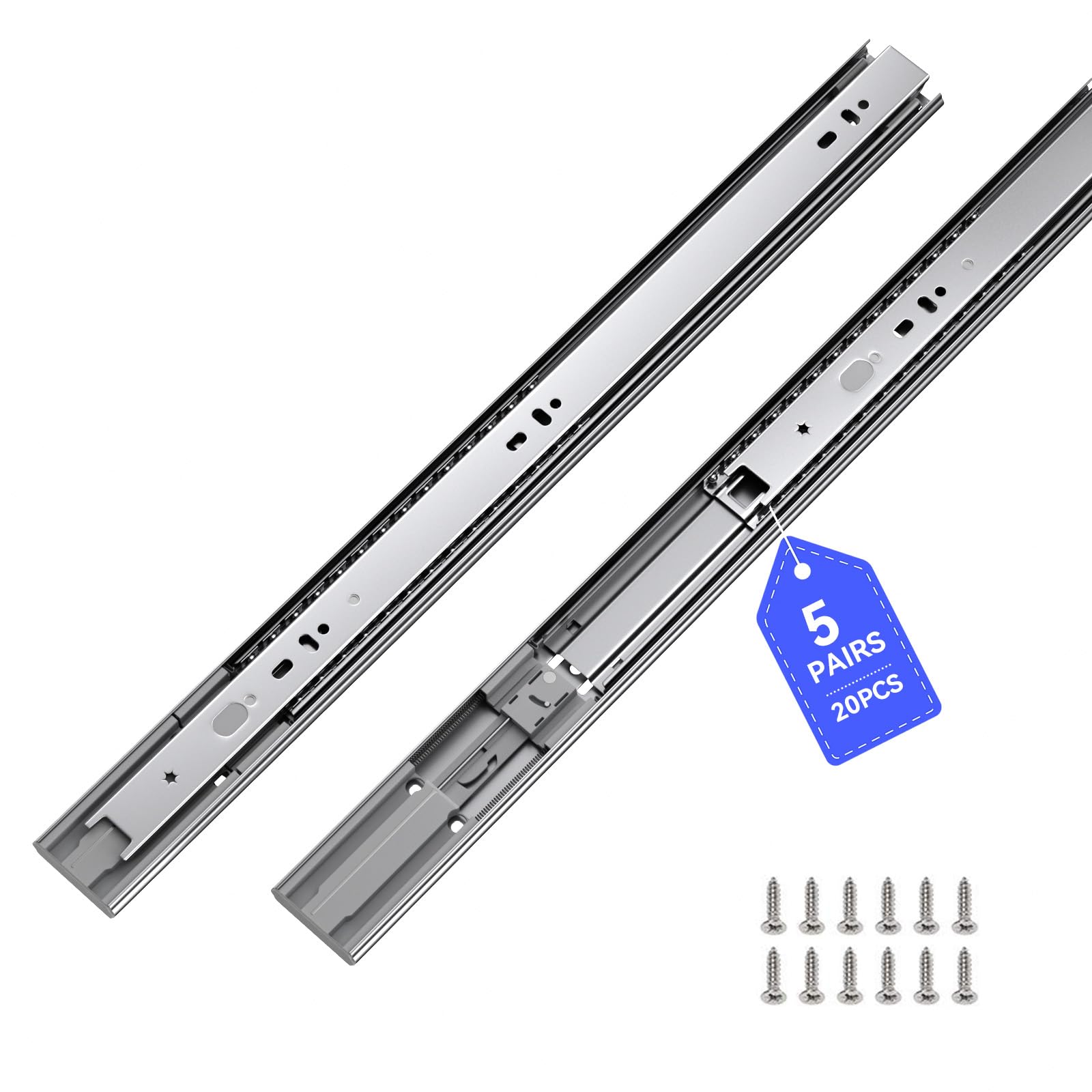 LONTAN soft-close drawer slides 20-inch demonstrate quiet closing action