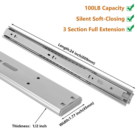 LONTAN drawer slide assembly with hardware shown for easy installation.