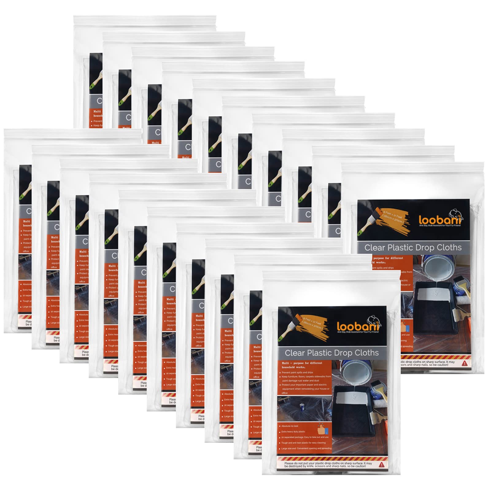 LOOBANI painter drop cloth protects floors during painting projects.