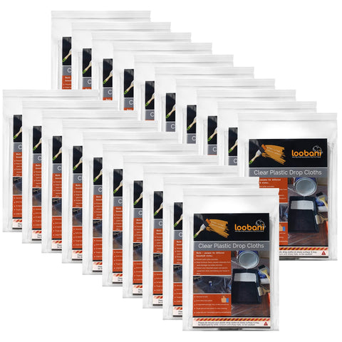 LOOBANI painter drop cloth protects floors during painting projects.