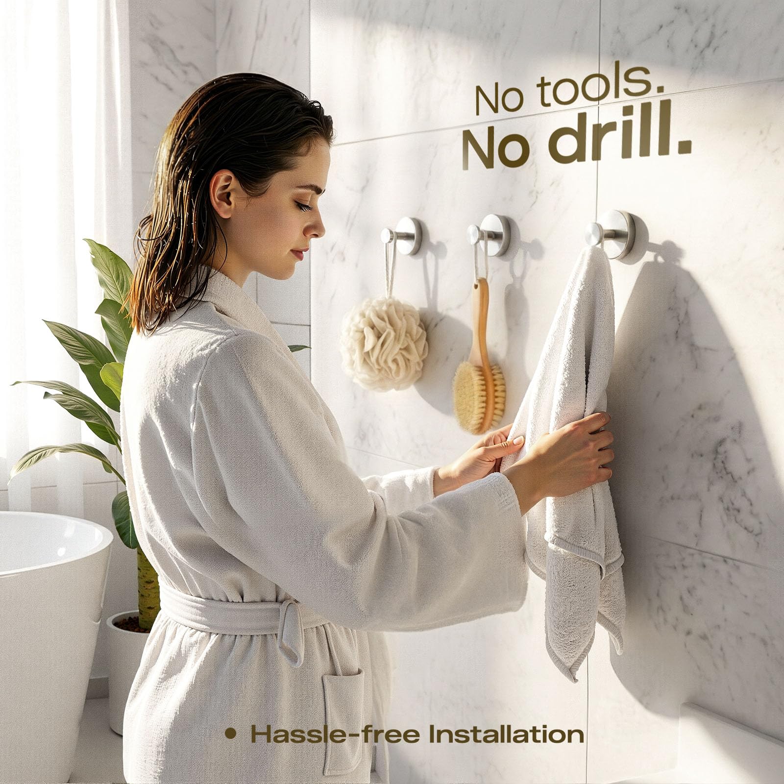 LOOHOI twist-lock suction system hook – strong grip on non-porous surfaces.