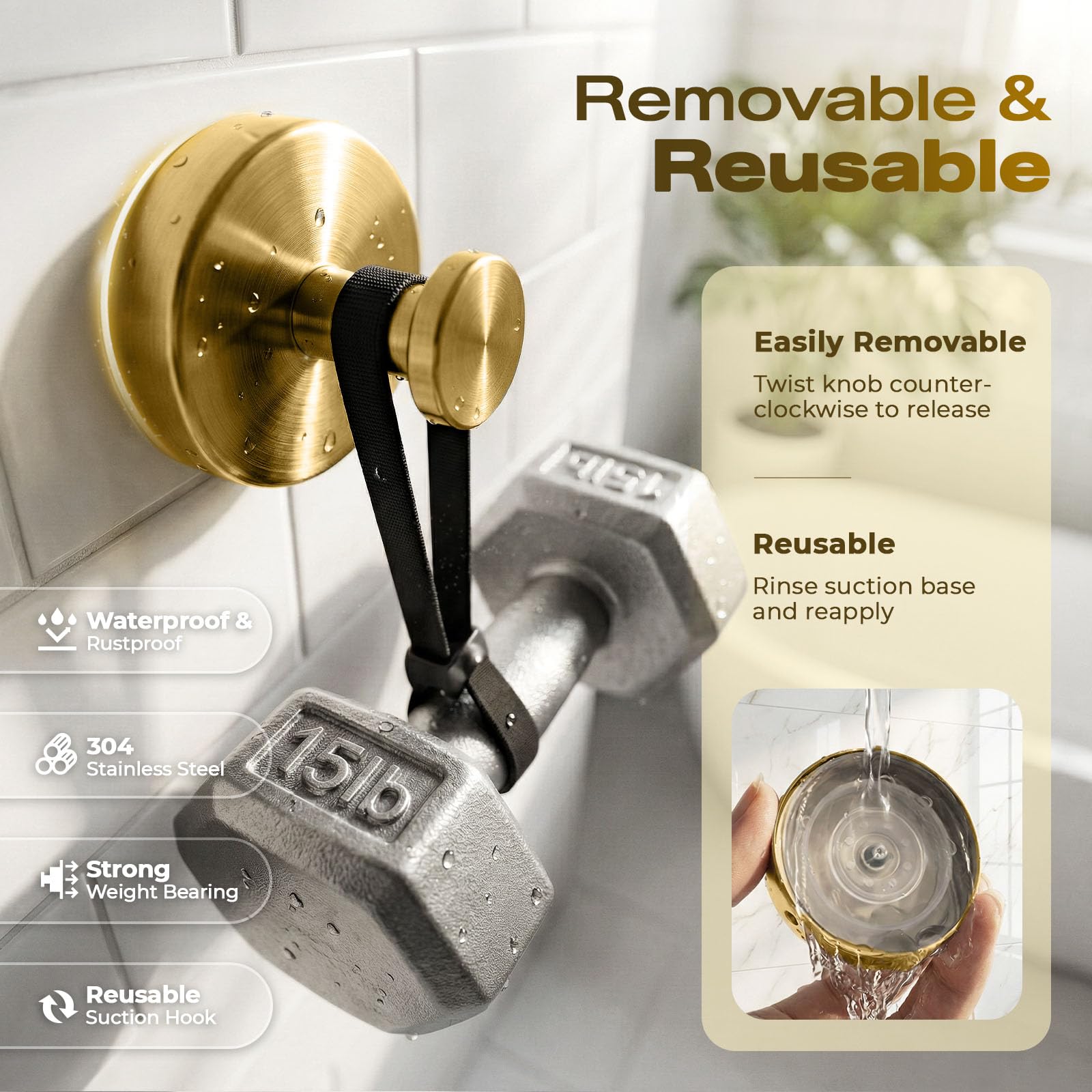 LOOHOI gold wall hook adds style while holding robes securely