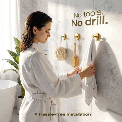 LOOHOI removable glass door hook prevents wall or tile damage
