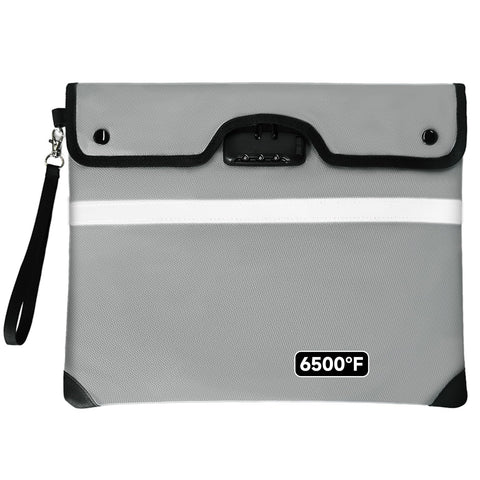 Loorow upgraded fireproof bag front view shows rugged exterior for valuables.