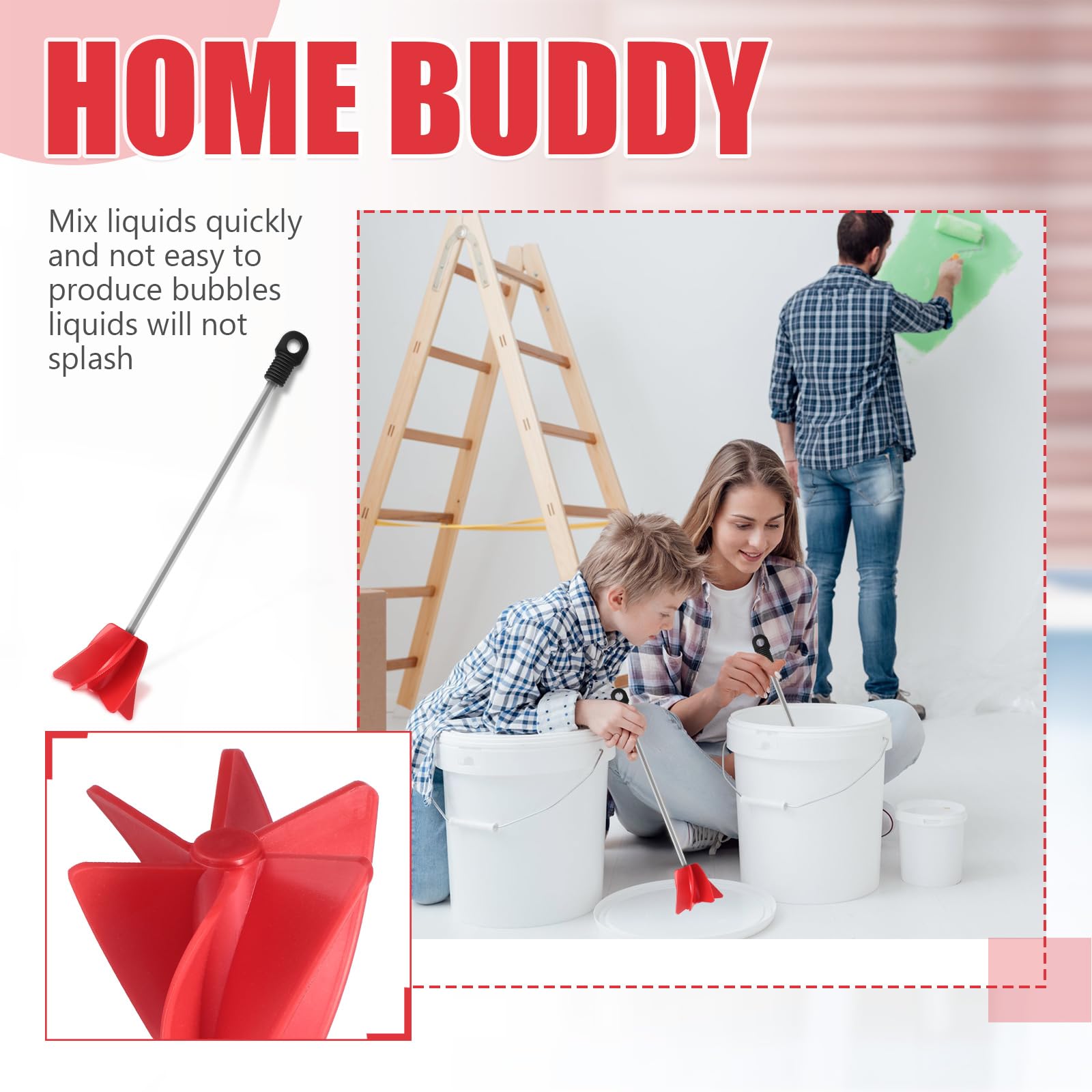 Loosh six-pack 11 inch paint stirrers set, versatile renovation tool.