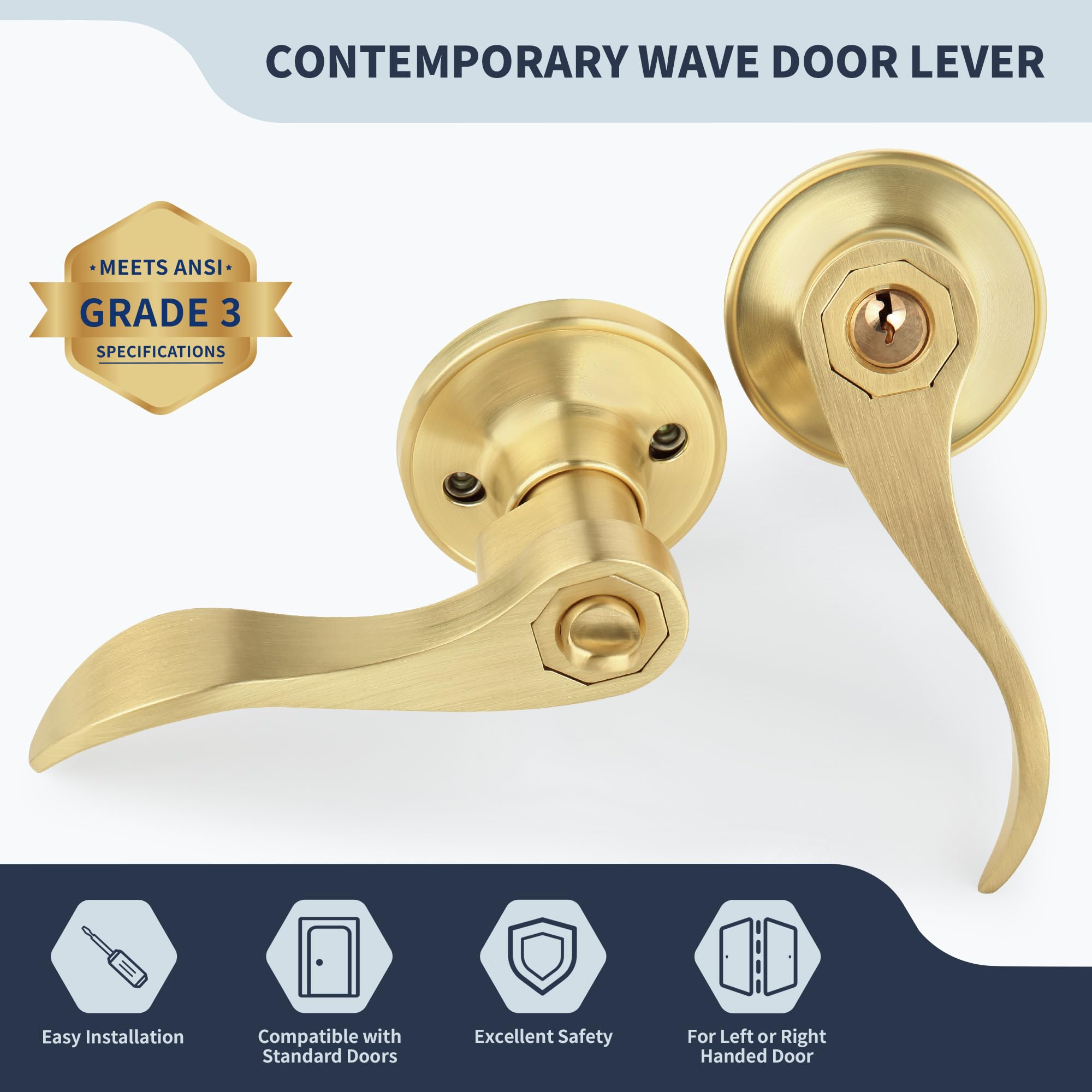LOQRON reversible lever demonstrated for left or right handed installation