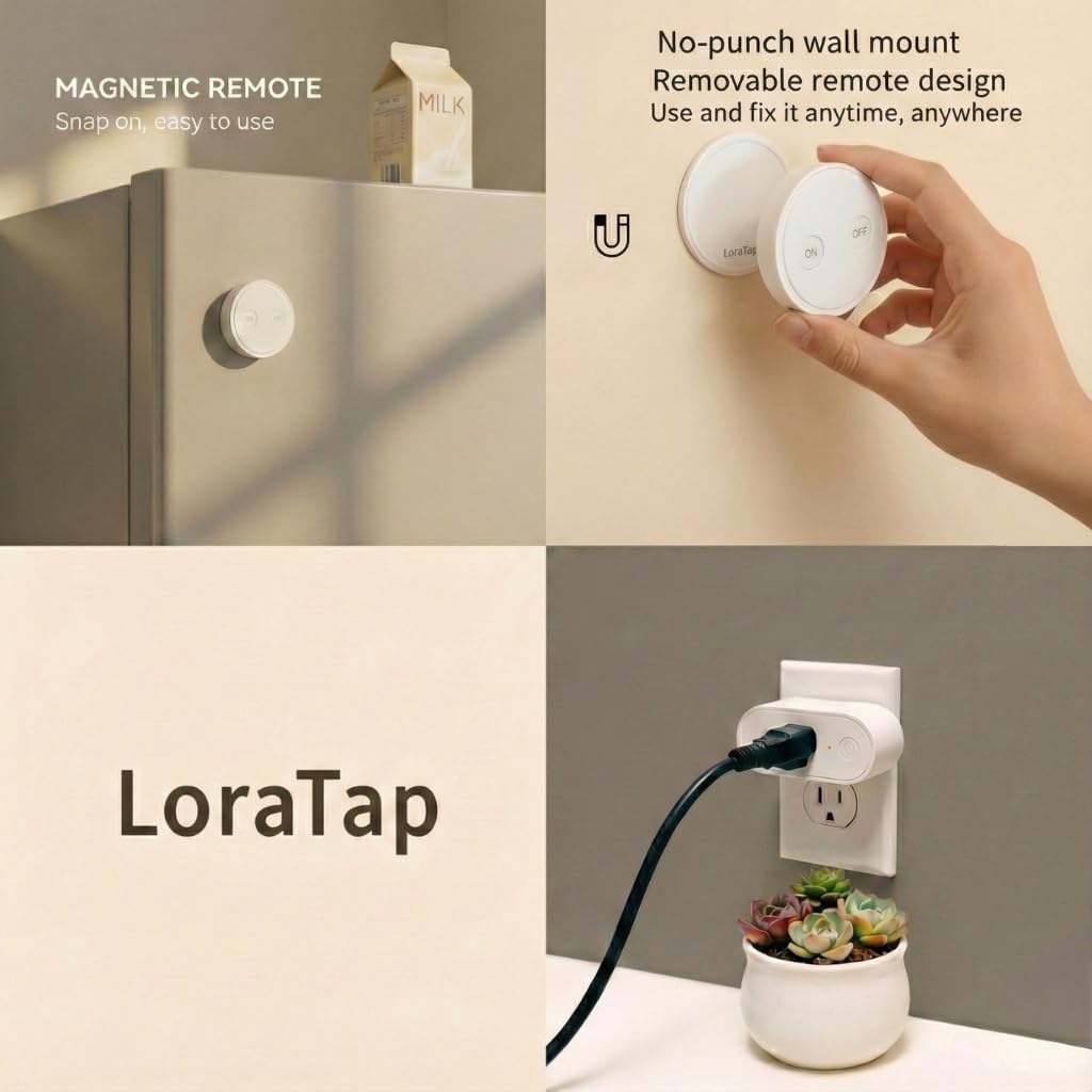 LoraTap remote attached to metal surface with magnet