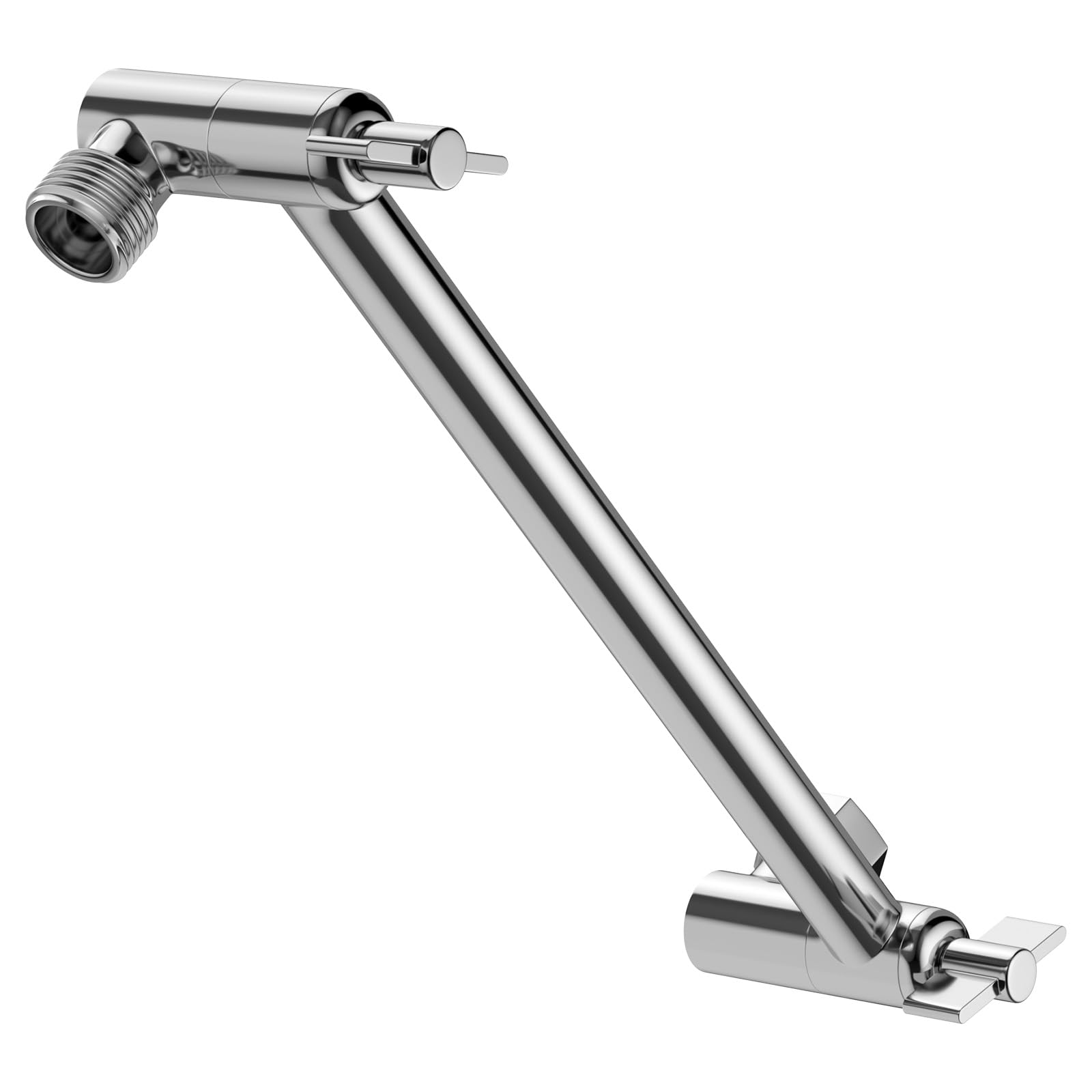 Lordear shower head extension arm 11-inch showing adjustable reach for easy showering