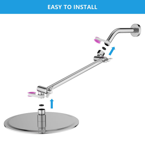 Lordear adjustable tilt 11-inch arm for versatile shower heights