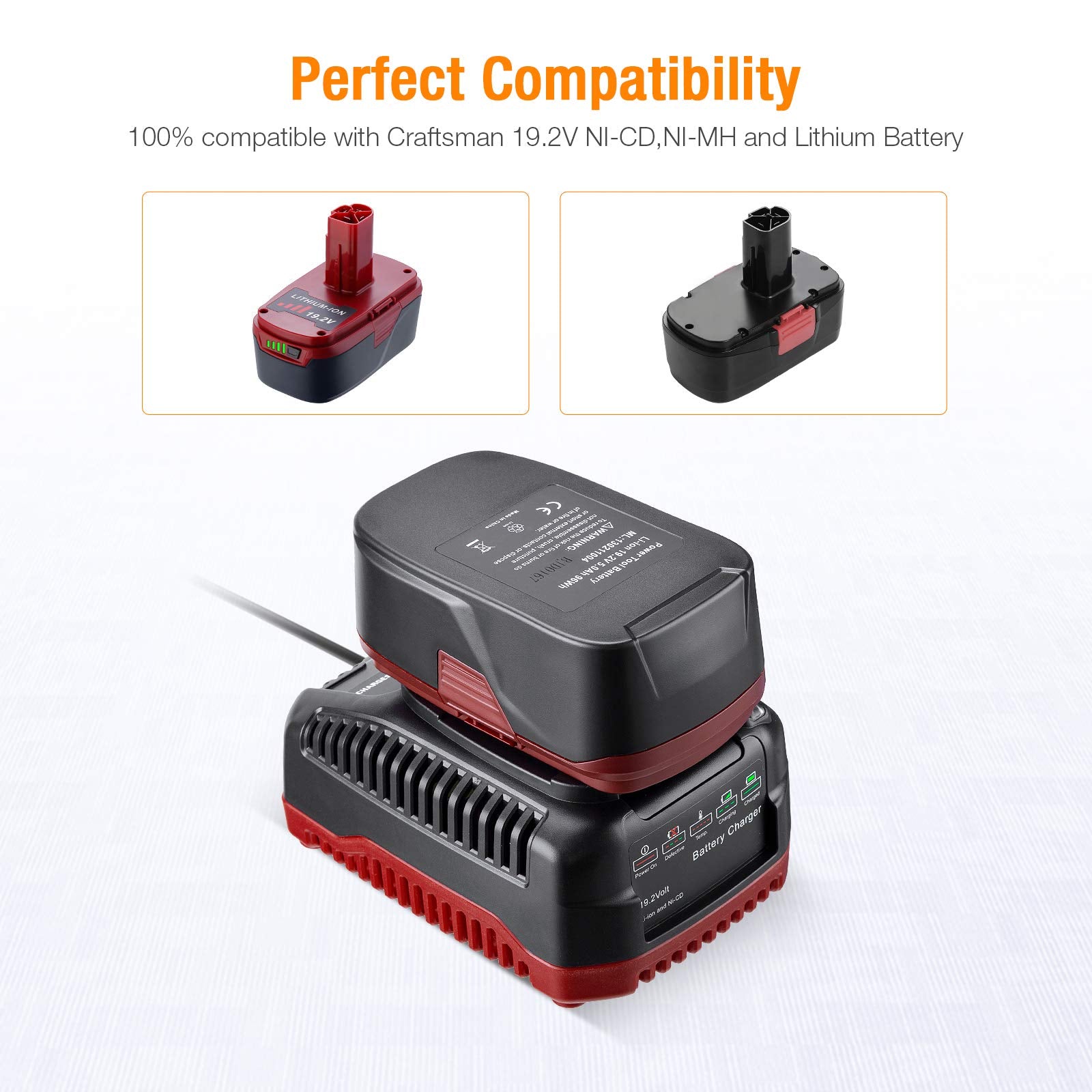 Lordone quick-charge indicator LED shows charging progress for efficient work sessions