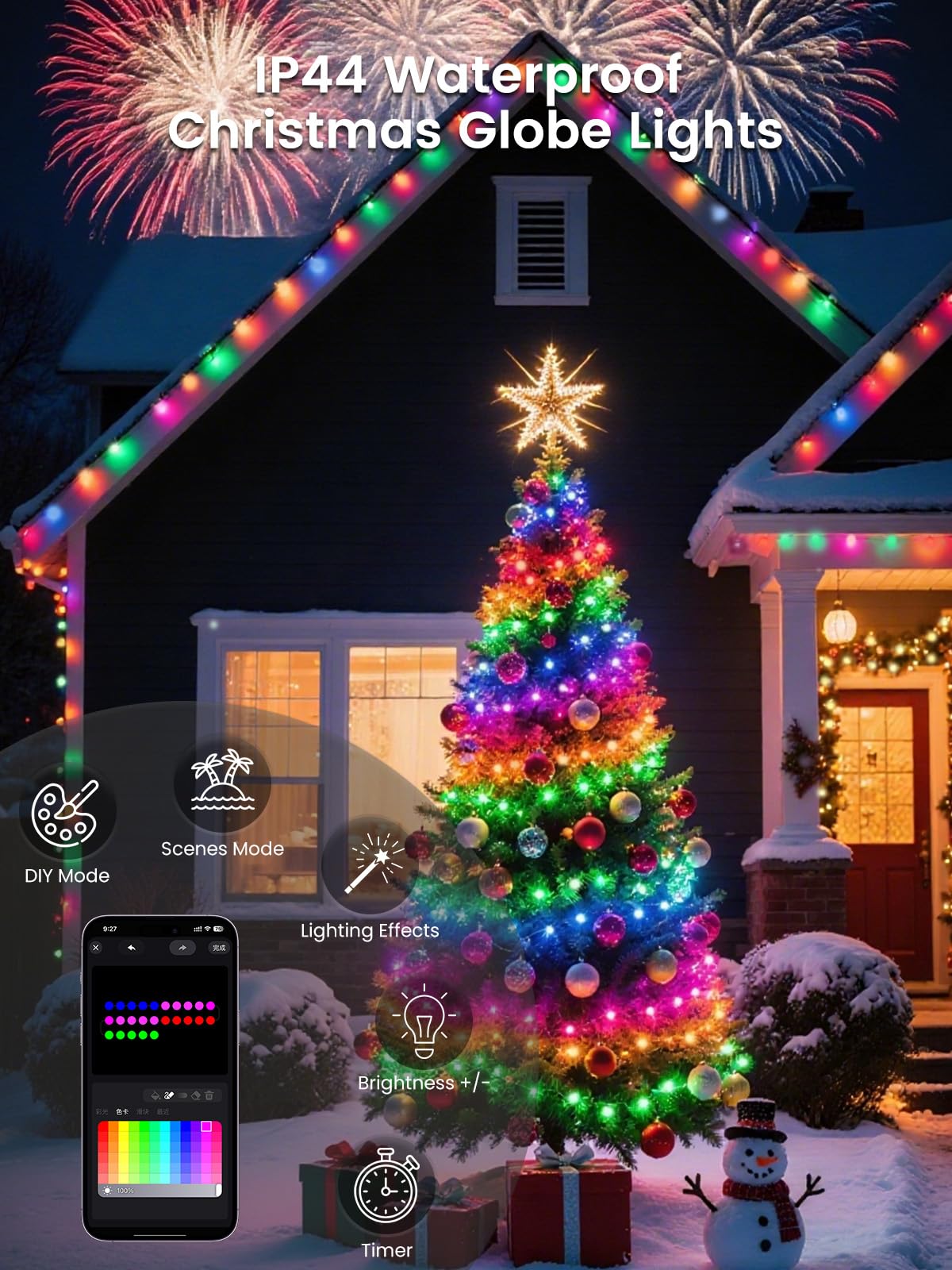 LORRYTE 44-key remote for convenient mode and brightness adjustments.
