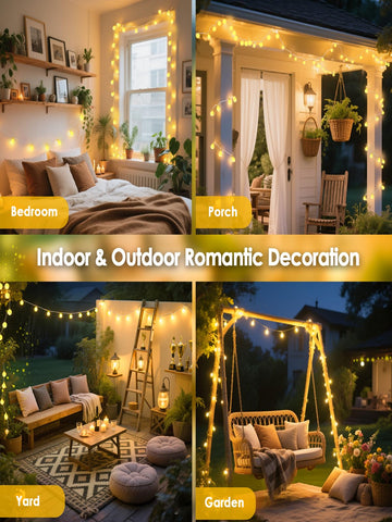 LORRYTE remote-controlled globe lights with 8 modes for flexible party lighting.
