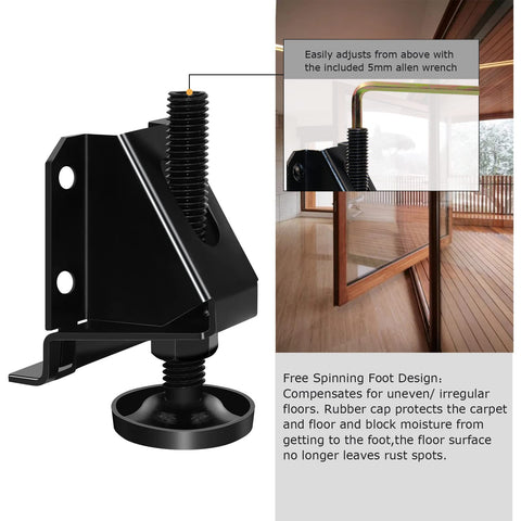 LOSCHEN 3/8-inch shaft leveler with rubber cap protects floors.