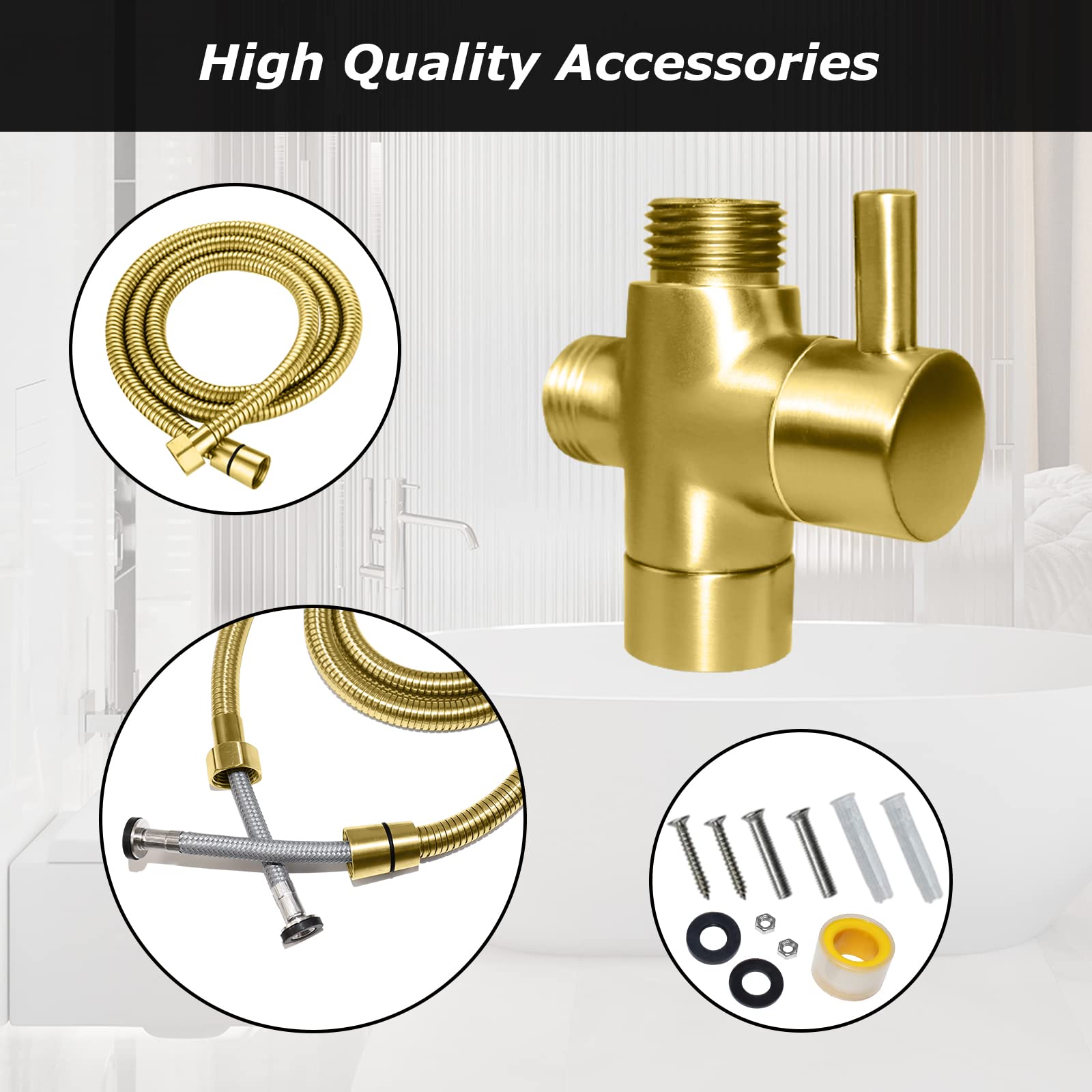 LOSCHEN gold t-adapter valve for quick, tool-free installation.