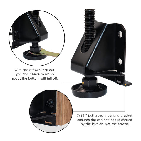 LOSCHEN adjustable leveler leg with L-shaped bracket for even load.