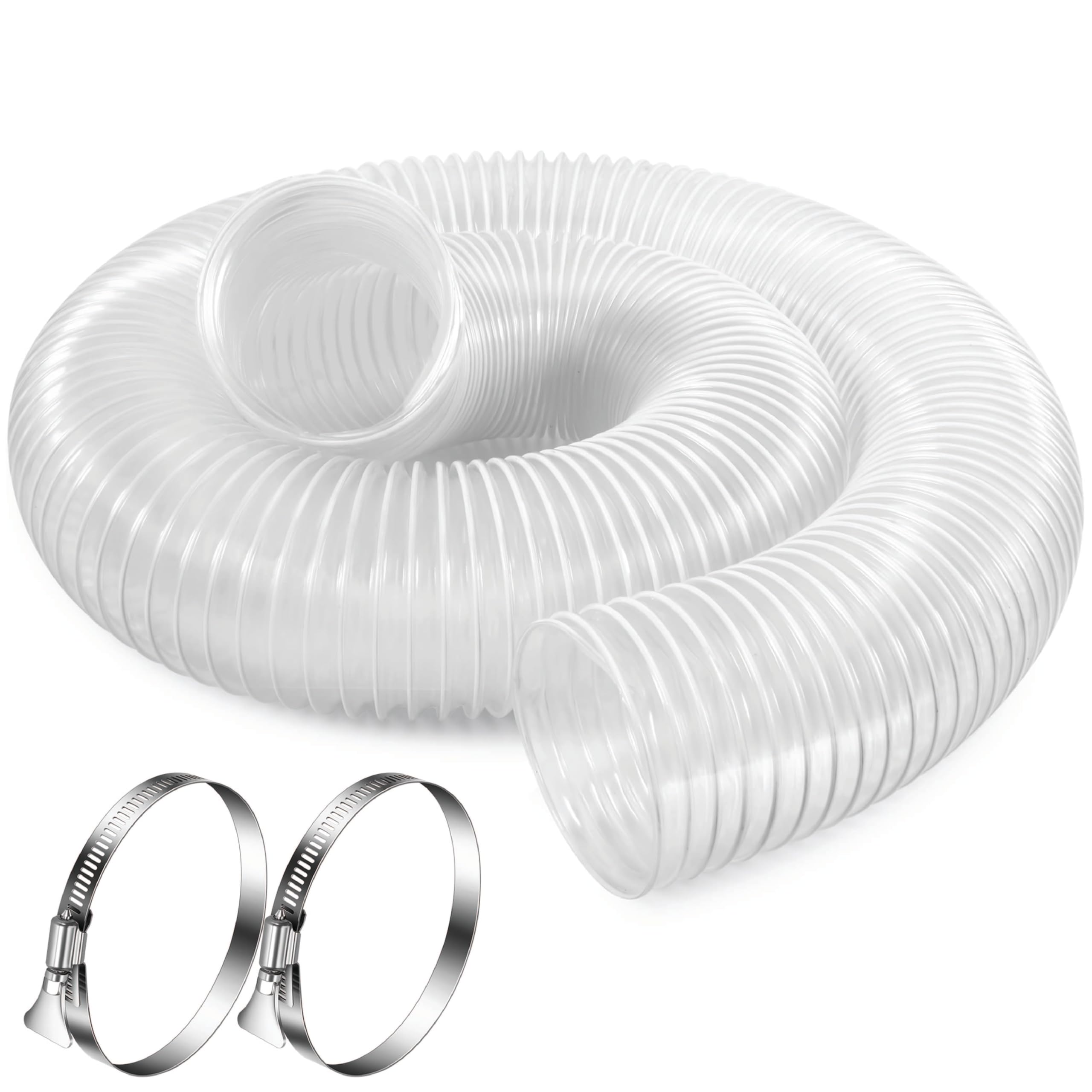 LOSTRONAUT dust hose 4in x 10ft, flexible clear PVC for smooth dust collection.