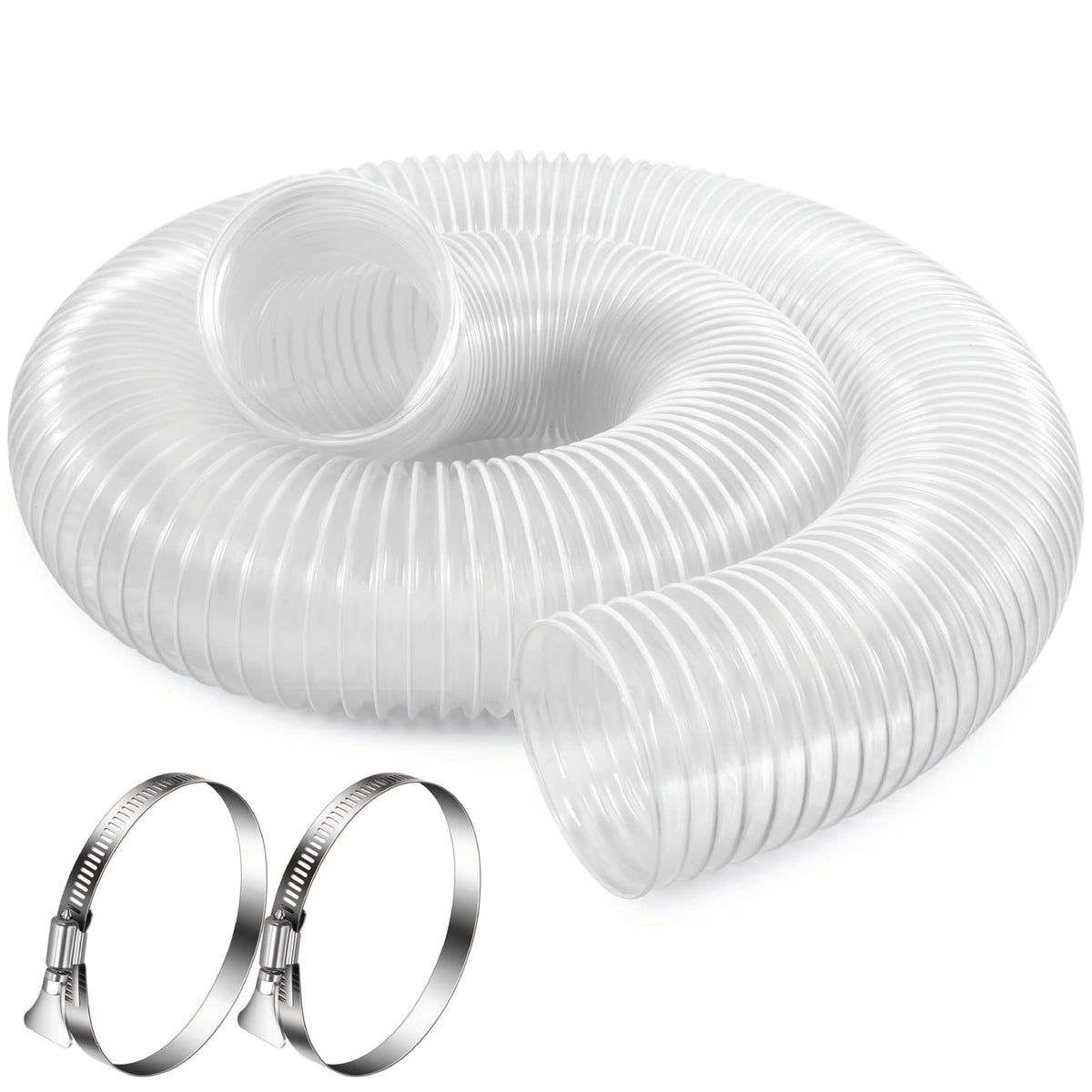 LOSTRONAUT dust hose 4in x 10ft, flexible clear PVC for smooth dust collection.