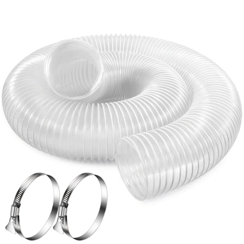 LOSTRONAUT dust hose 4in x 10ft, flexible clear PVC for smooth dust collection.
