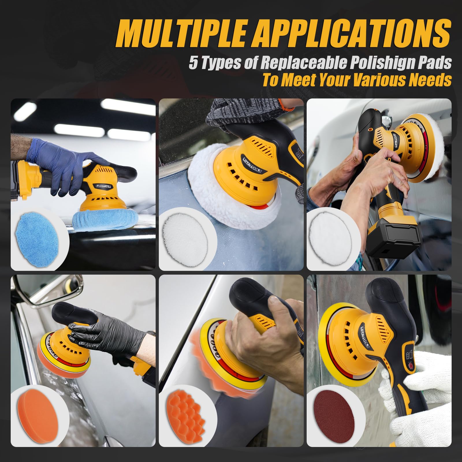 LotaTools microfiber covers ready for dust-free, streak-free polishing.