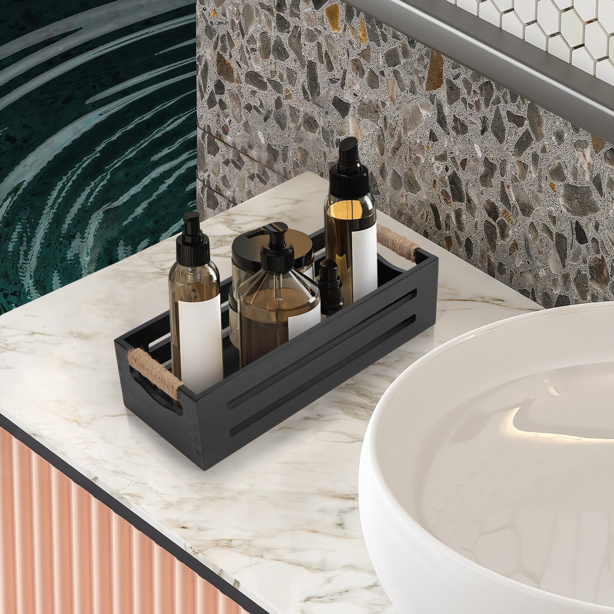 LotFancy bathroom organization basket versatile for wipes, diapers, or remotes