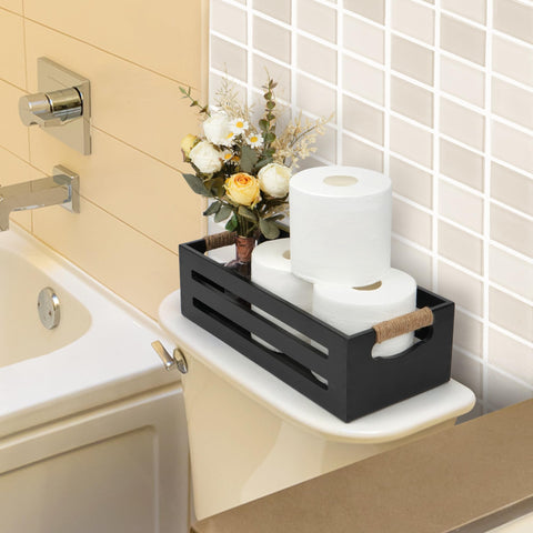 LotFancy black farmhouse bathroom decor blends style and function