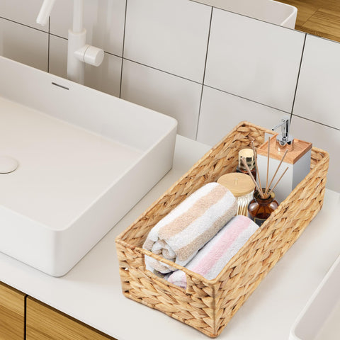 LotFancy decorative storage on toilet tank doubles as a stylish display