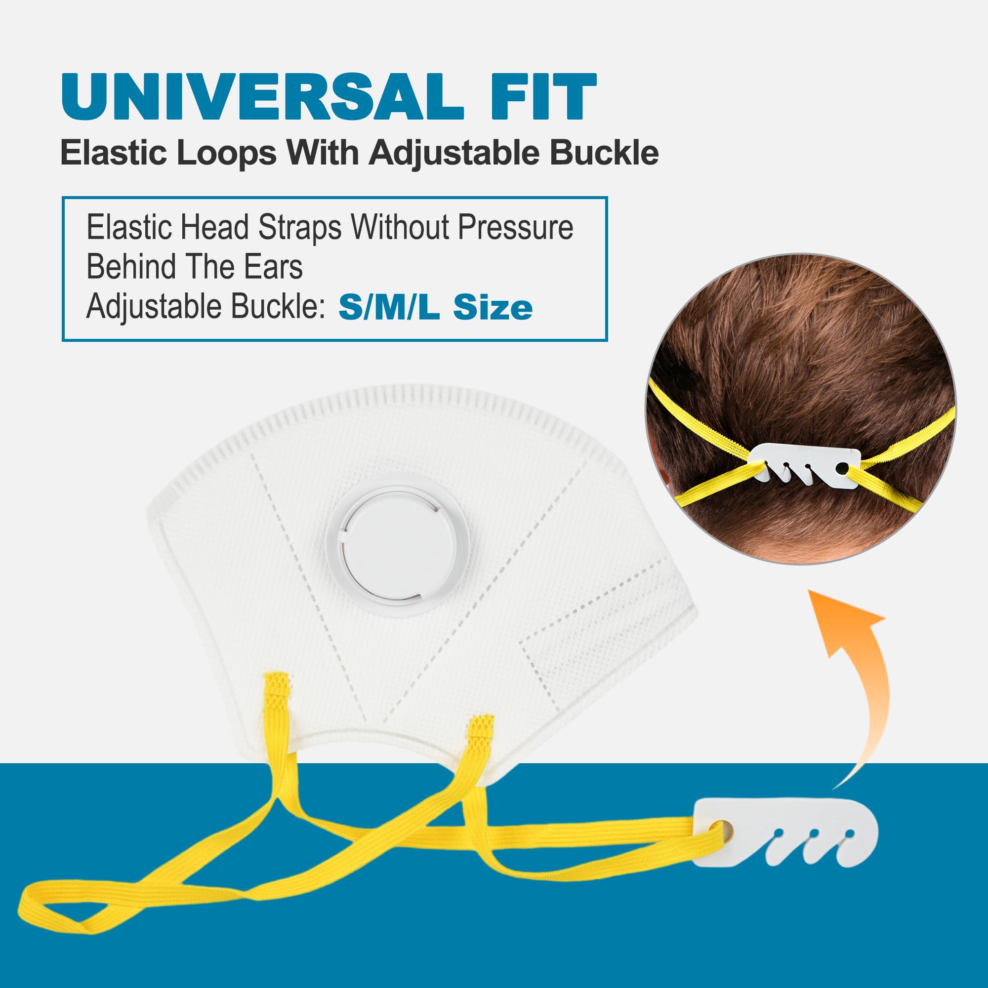 LotFancy N95 mask soft nose band ensuring a gentle seal with eyewear