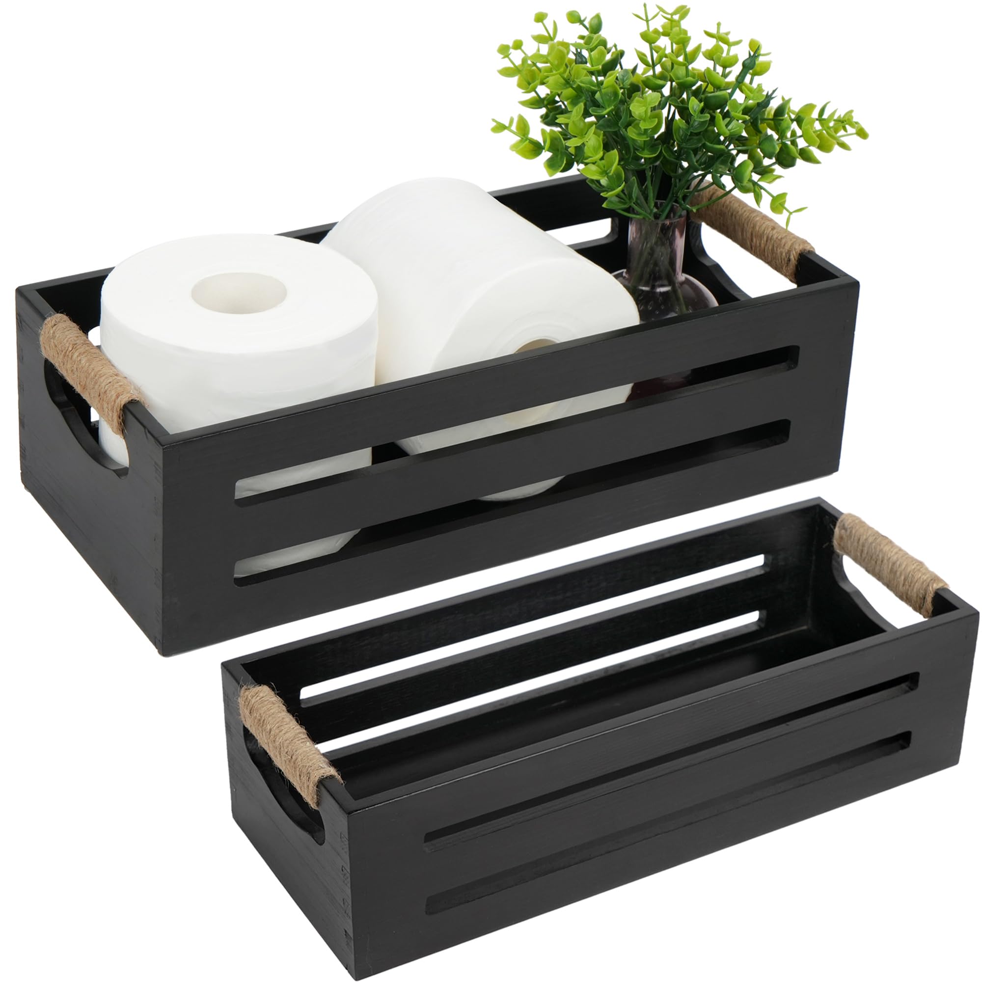 LotFancy toilet tank topper box in large size for organized bathroom storage