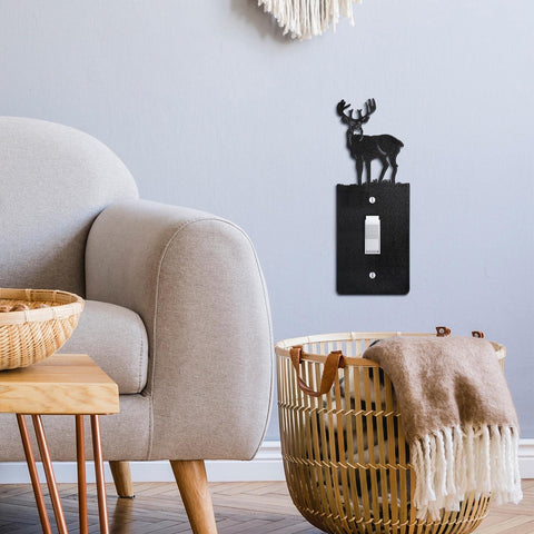Lothee elk light switch cover enhances room decor with a playful wildlife touch.