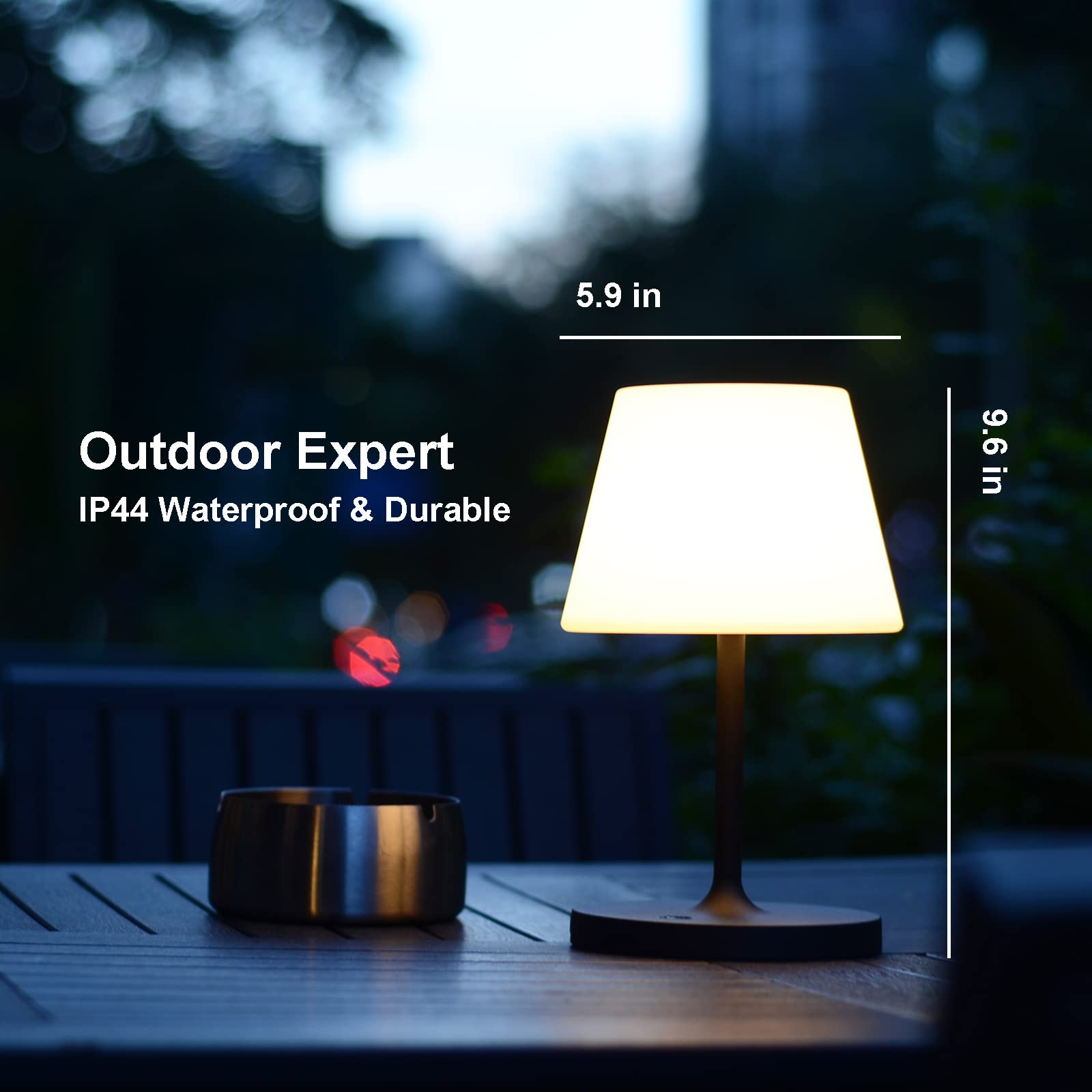 Lotitol cordless table lamp USB rechargeable for seamless indoor or outdoor use.