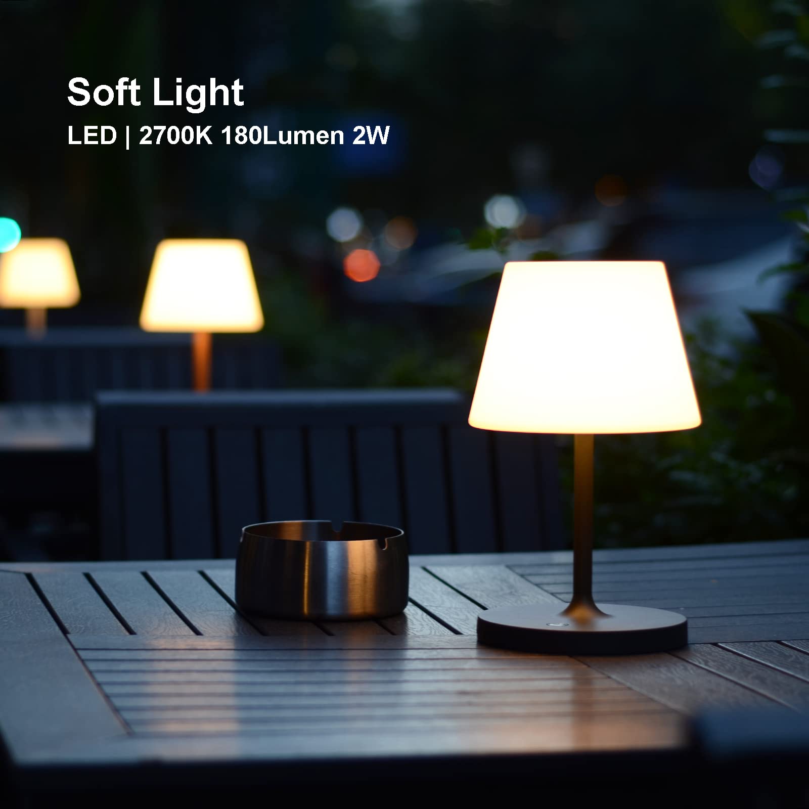 LOTITOL lamp showing USB-C charging port for portable power on the go.